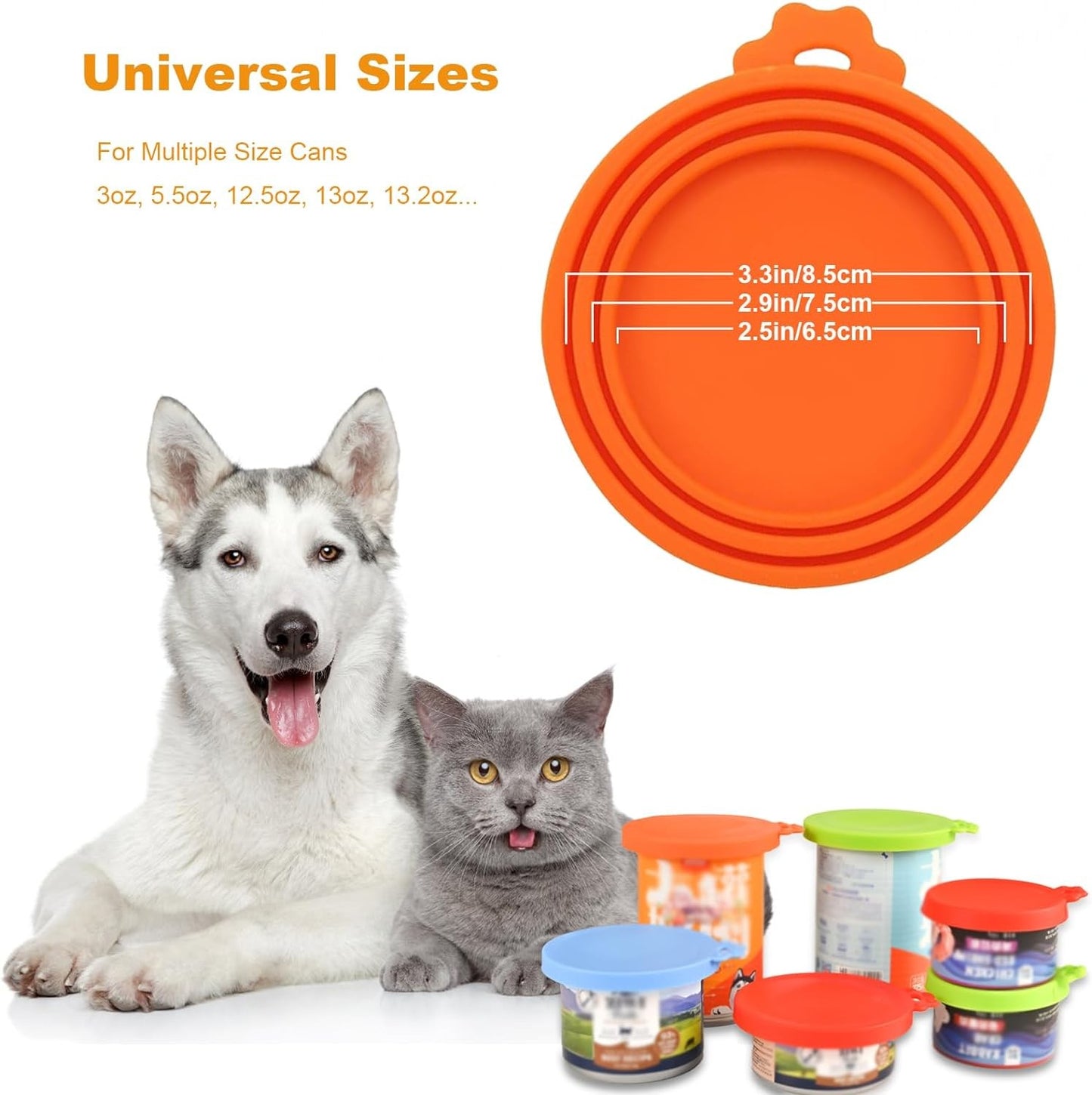 Silicone Pet Food Can Cover - Fits 3 sizes