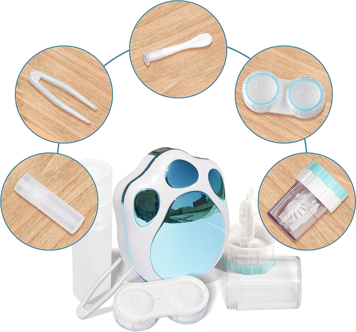 Contact Lens Travel Kit Blue/Pink