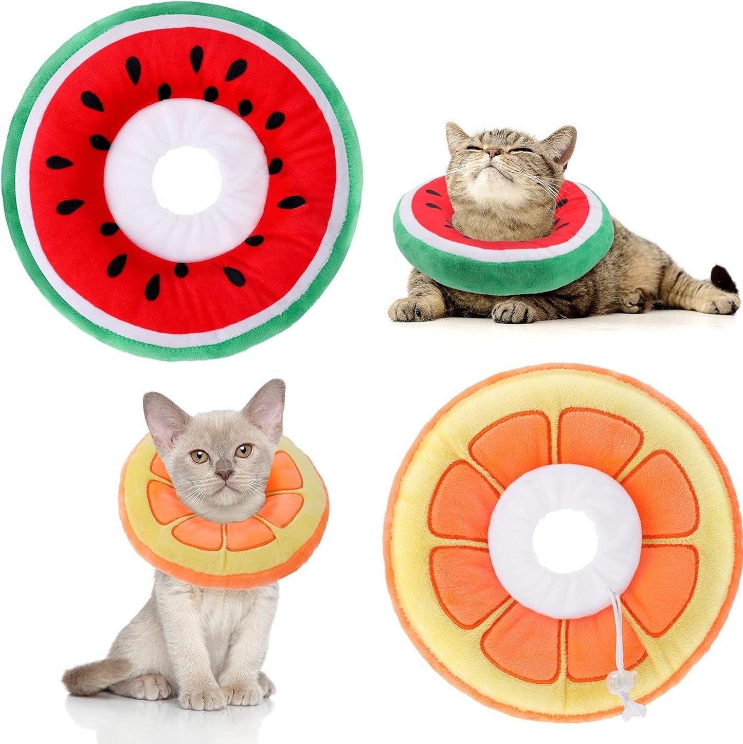 Recovery Cone Elizabethan Collar Orange Slice/ Watermelon