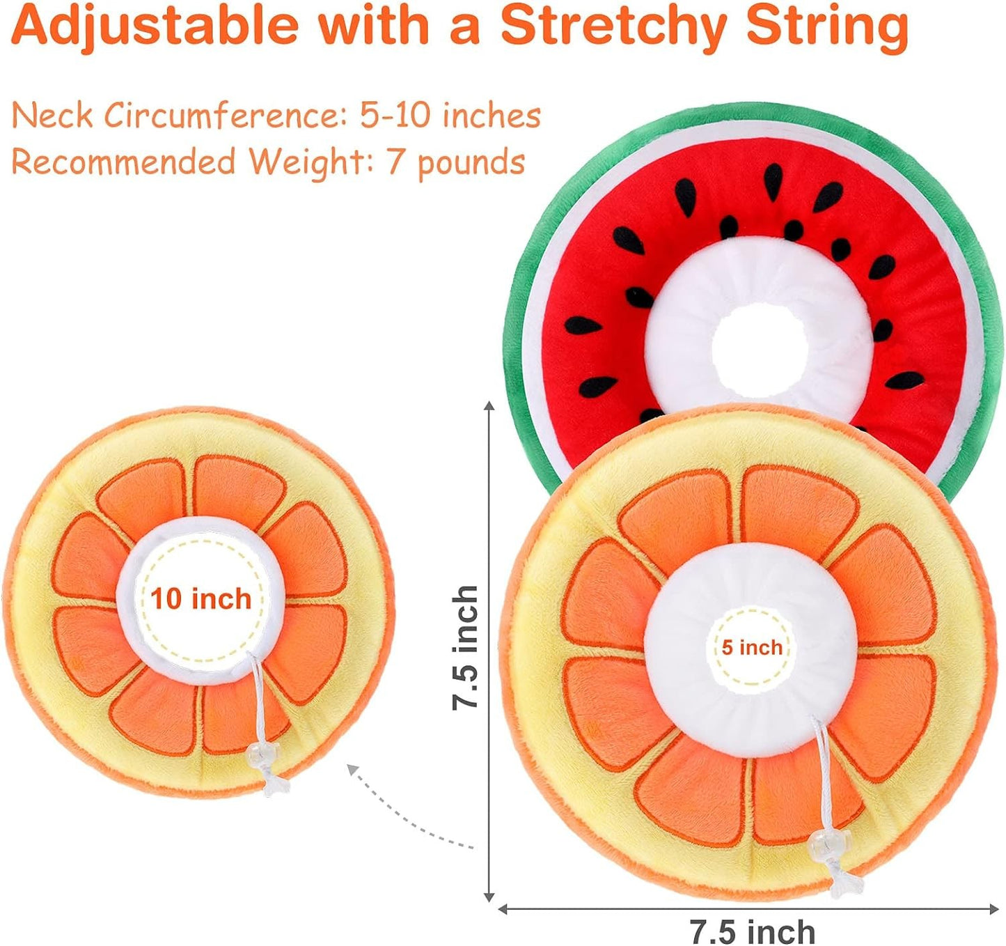 Recovery Cone Elizabethan Collar Orange Slice/ Watermelon