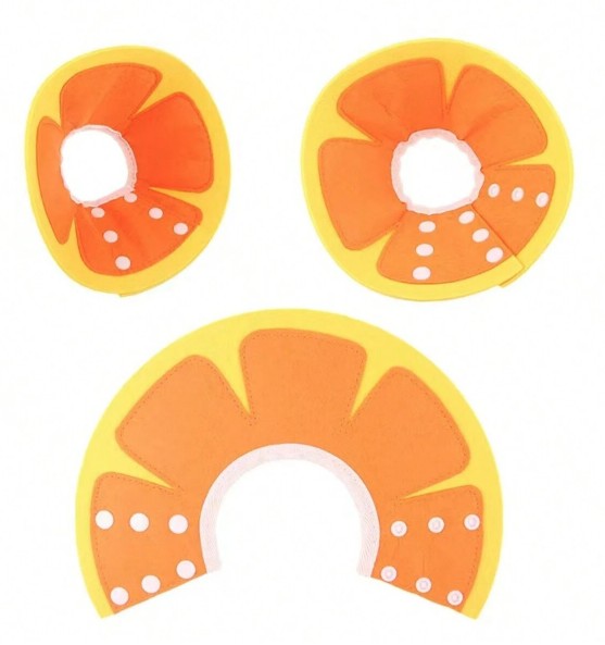 Felt Recovery Cone Elizabethan Collar - Orange Slice - Medium