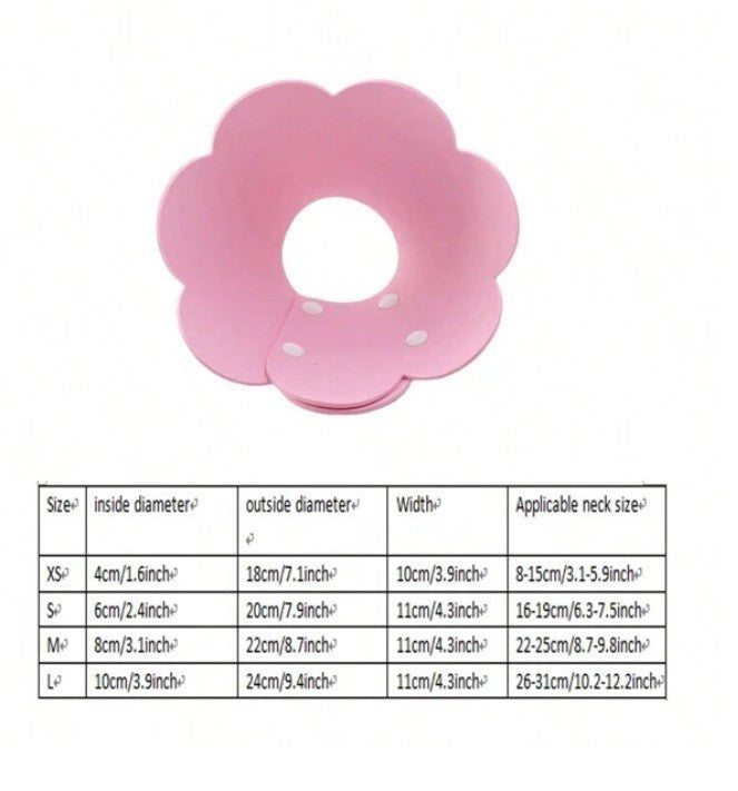 Felt Flower Recovery Elizabethan Collar - Medium