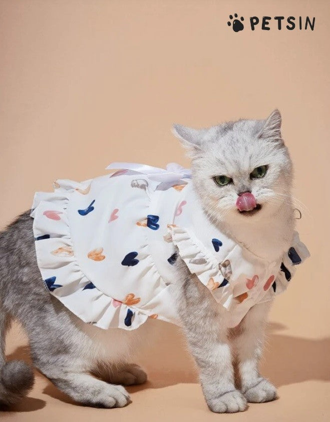 Heart Print Pet Dress - XS