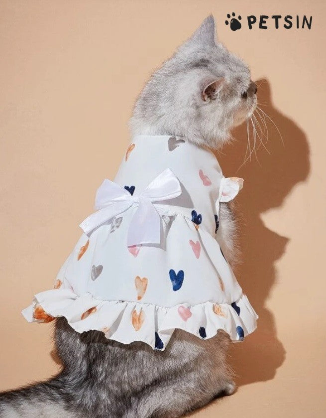 Heart Print Pet Dress - XS