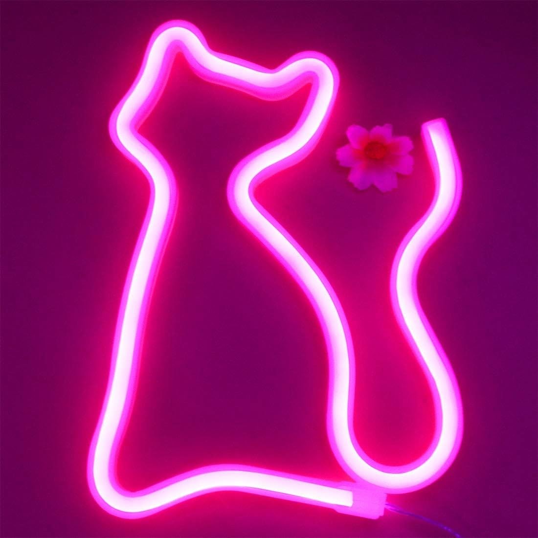 LED Cat Pink Neon Sign