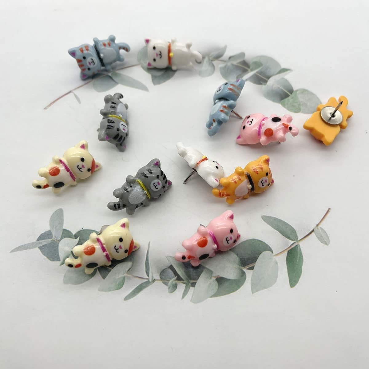 Multi Color Cat Push Pin 5pk