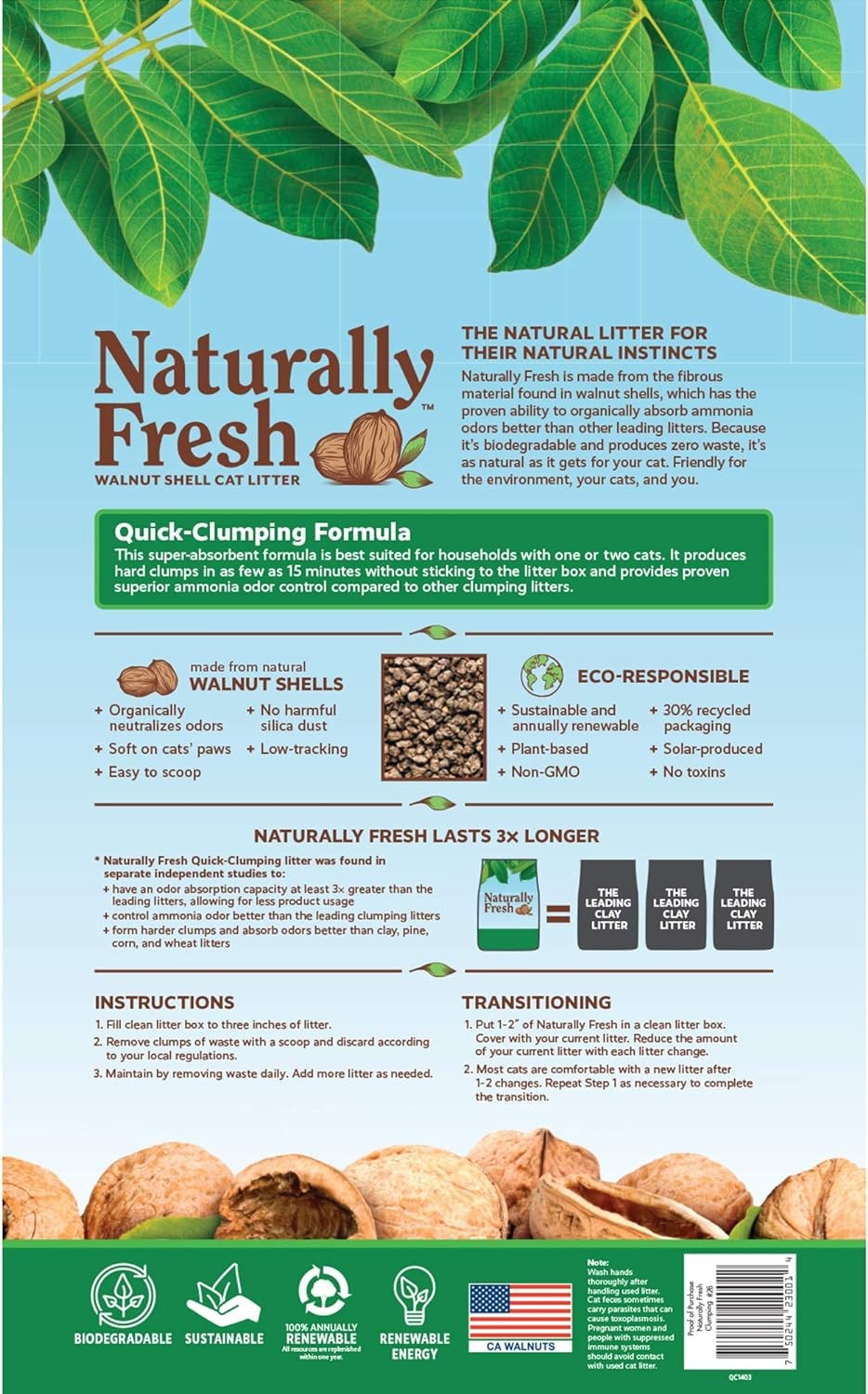 Naturally Fresh Walnut-Based Quick-Clumping 10 lbs