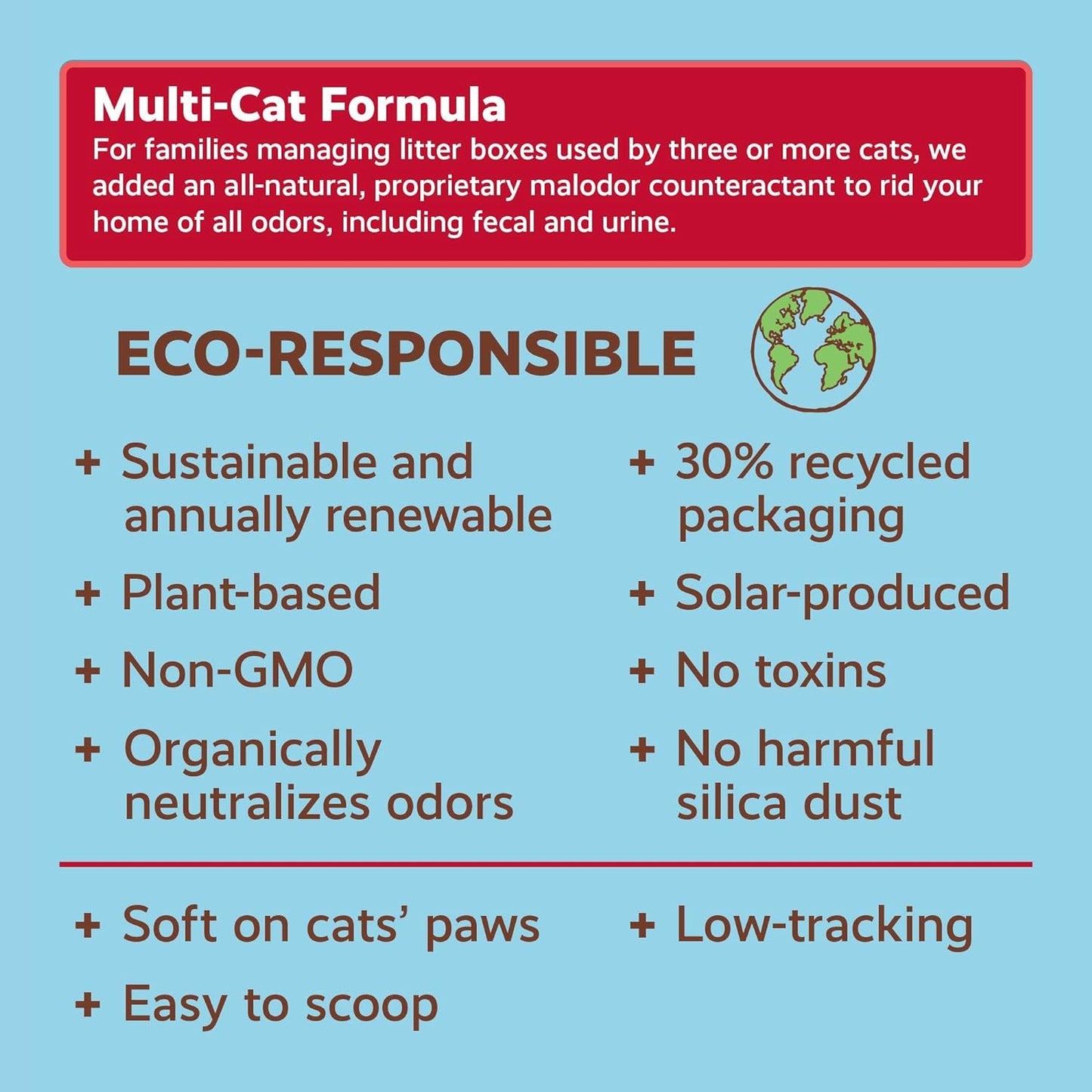 Naturally Fresh Multi-Cat Litter - Walnut-Based Quick-Clumping 26lbs