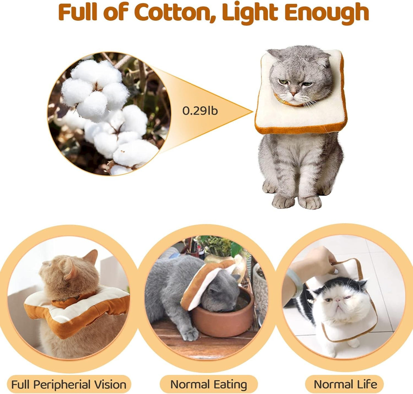 Recovery Cone Elizabethan Pillow Collar - Toast - Large