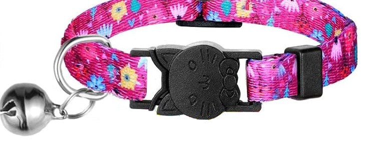 Summer Cat collar - Pink with flowers