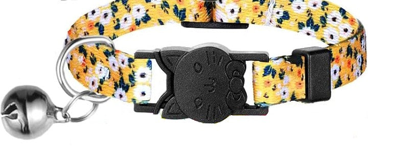 Summer Cat collar - Yellow flowers