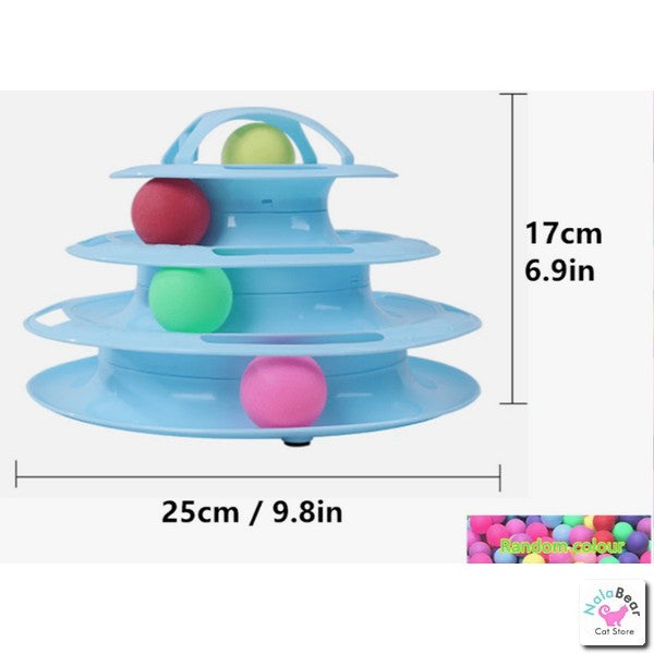 4 Tier Turntable Cat Toy Pink