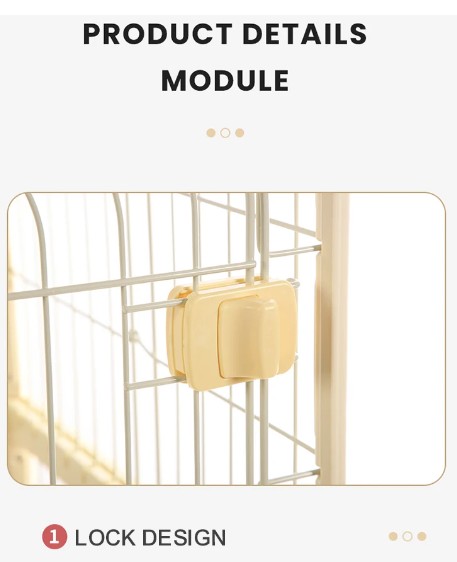 2 Tier Kitty Enclosure with Enclosed Litterbox (Yellow)