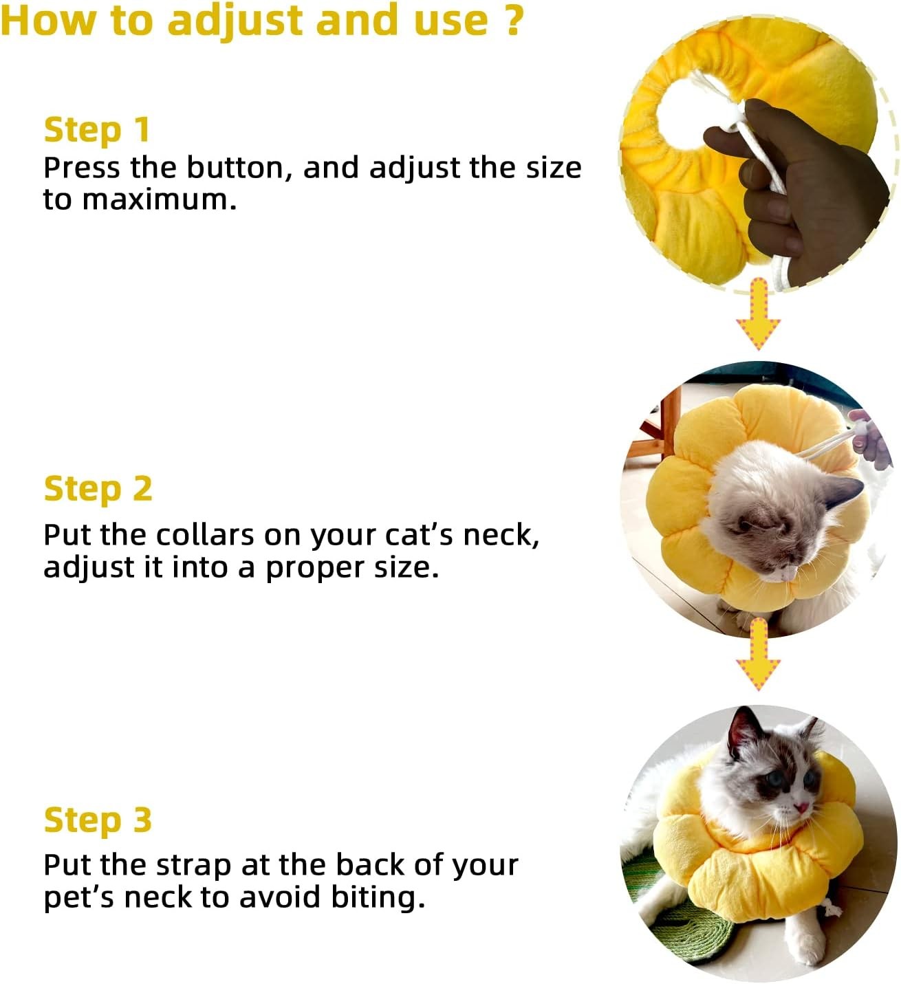 Yellow Flower Recovery Cone Elizabethan Collar - Small