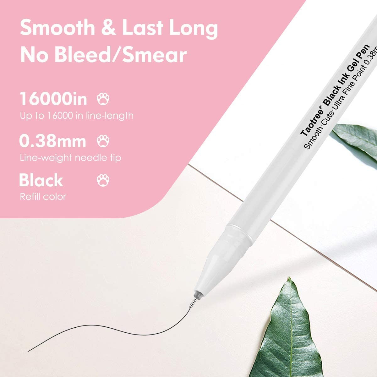 Taotree Black Ink Gel Pens