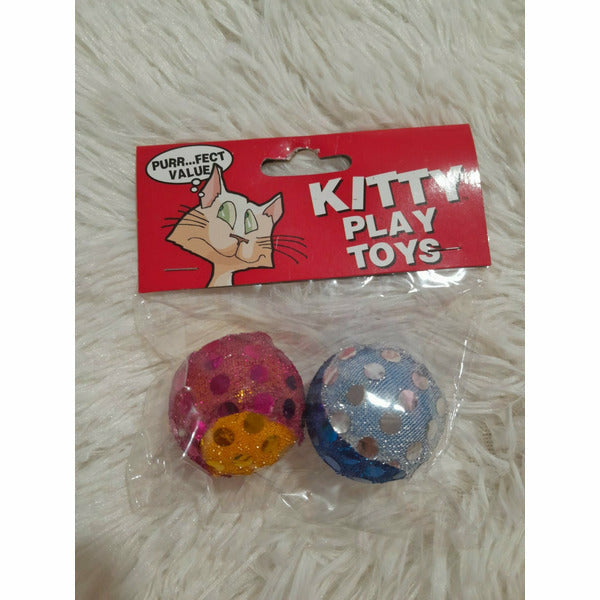 Kitty Play Toys Two Shiny spotted balls
