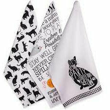 Cat Printed Dish Towels 3 pcs
