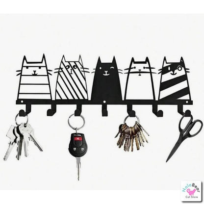 Modern Wall Mounted Cat Abstract Hook Rack