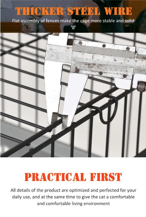 3 Tier Kitty Enclosure with Litterbox (Pink)