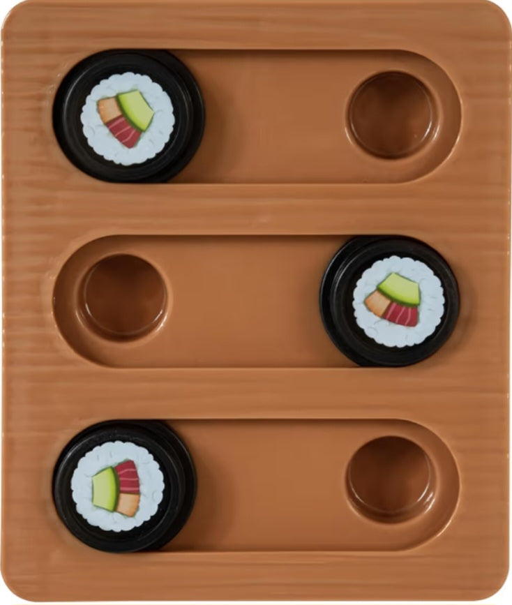 Quirky Kitty Sushi Hunter Bento Box Puzzle - Interactive Treat Puzzle Toy with Catnip Packet for Mental Engagement and Slow Feeding