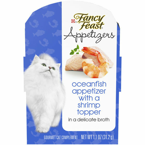 Fancy Feast Appetizers - Oceanfish Appetizer with a Shrimp Topper in a delicate broth