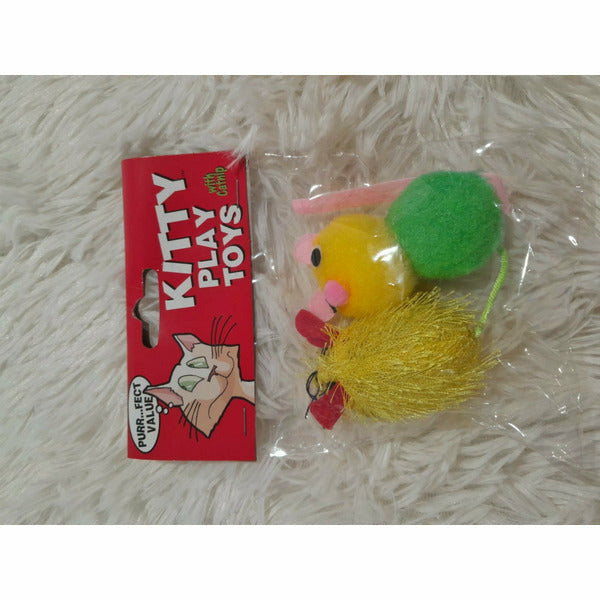 Kitty Play Toys Yellow mouse with fur mouse