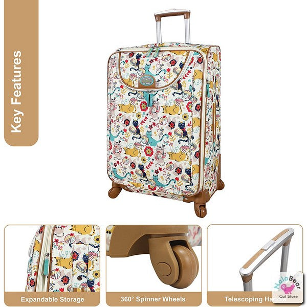 Lily Bloom 28 Expandable Spinner Luggage Furry Friends Nala Bear Cat Store